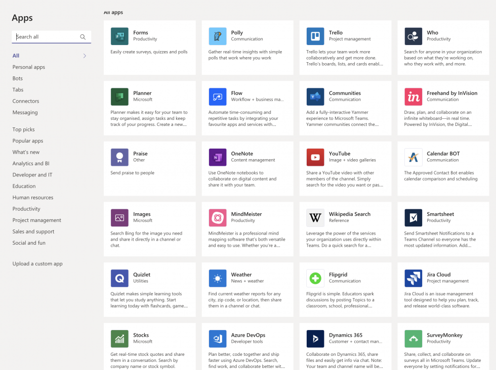 microsoft teams app catalog